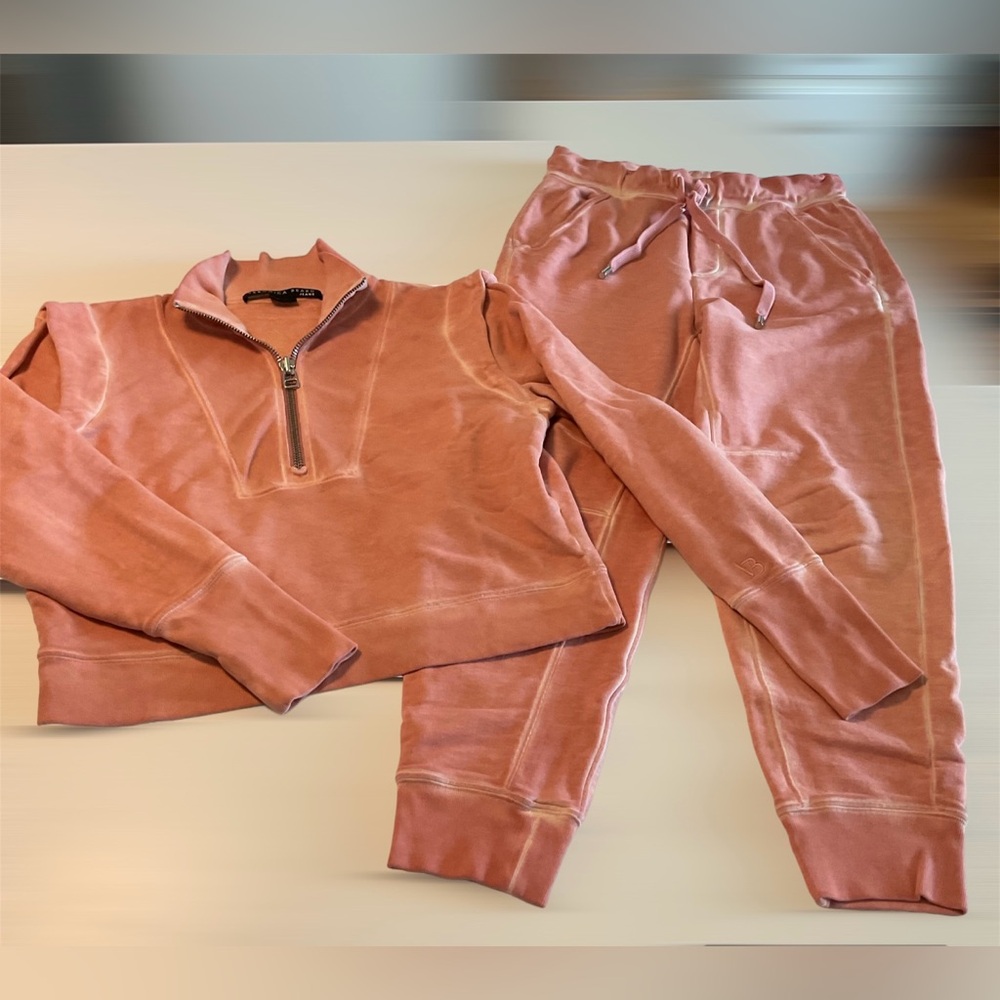 Veronica Beard lounge / sweatsuit set, peach color, 100% comfy cotton, Size XS